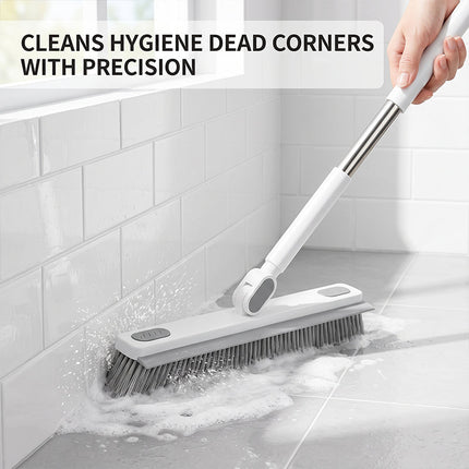 Long Handle Scrub Brush with Squeegee, Rotating Bathroom Cleaning Brush for Tile and Gaps – image 8