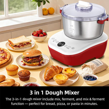 Automatic Dough Mixer with Ferment Function, Bread Dough Mixer for Pizza and Pasta