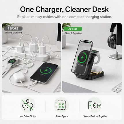 Magnetic Wireless Charging Station, 3 in 1 Charger for Phone Watch Earbuds – image 5