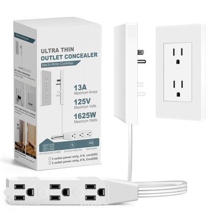 Ultra Thin Outlet Concealer, Wall Outlet Extender to Hide Cords and Plugs – image 32
