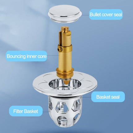 Bathroom Sink Stopper, Bathroom Sink Drain Plug with Strainer Basket – image 9