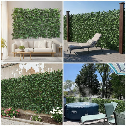 Expandable Faux Ivy Privacy Fence, Balcony Privacy Screen with Wood Lattice Frame – image 11
