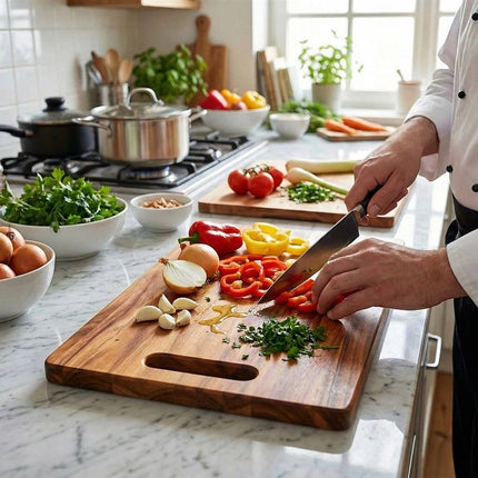Wooden Cutting Boards for Kitchen, Acacia Wood Cutting Board Set of 3 – image 6