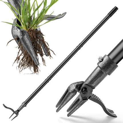 Stand Up Weed Puller Tool, Long Handle Weed Remover Tool with Steel Claws, Weeding Tools for Dandelions and Deep Roots