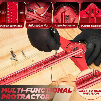 Angle Finder Protractor, Angle Measuring Tool with Locking Nut