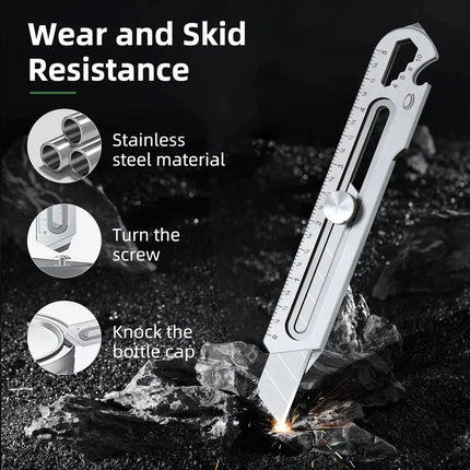 Utility Knife 6 in 1, Multitool Carpet Knife with Snap Off Blades
