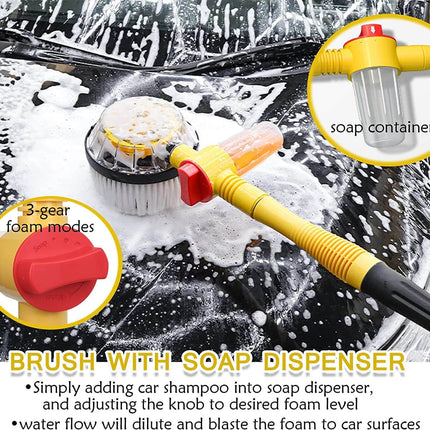 Car Wash Brush 360 Spin Mop, Extendable Car Wash Brush with Foam Sprayer – image 6