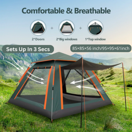 Instant Pop Up Tent, Waterproof Camping Tent with Rainfly