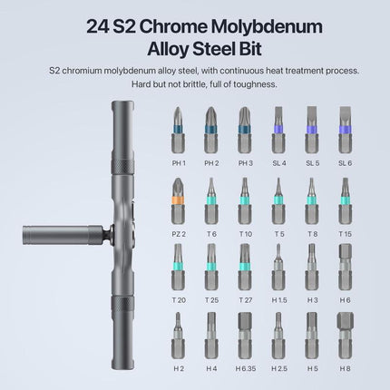 Magnetic Screwdriver Set 24 in 1, Multi Bit Screwdriver with Quick Change Handles – image 16