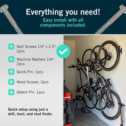 Bike Rack for Garage, Heavy Duty Bicycle Hanger – image 7