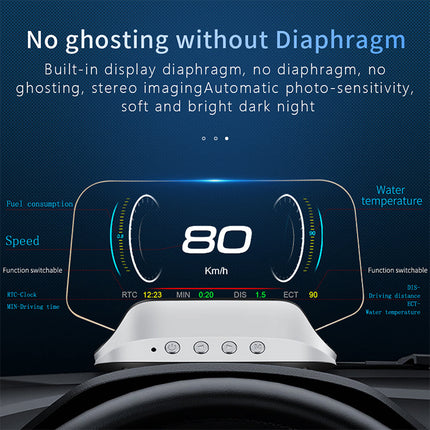 Car Heads Up Display with GPS and OBD2 Modes, HUD Display for Windshield – image 4