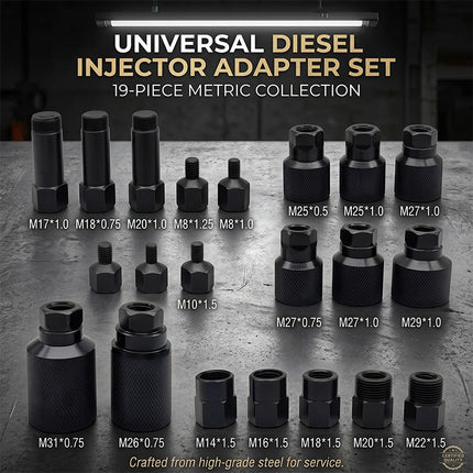 Fuel Injector Removal Tool, 21 Piece Pneumatic Injector Puller Kit with Adapters