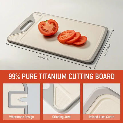 Stainless Steel Cutting Board, Double Sided Chopping Board with Juice Groove and Garlic Grinder for Meat and – image 4