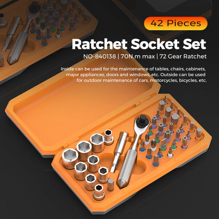 Screwdriver Set Ratchet Wrench 42 in 1, S2 Steel Screwdriver Bit Set – image 4
