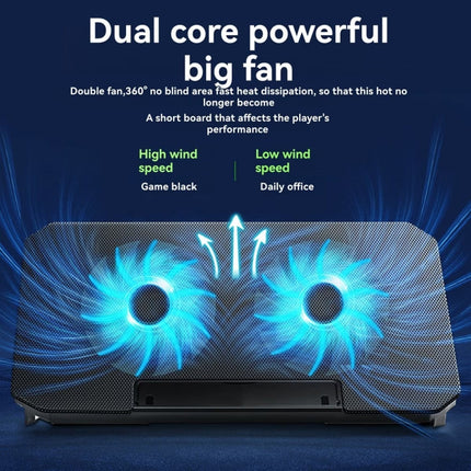Gaming Laptop Cooling Pad with Fans, Adjustable Laptop Stand with USB Ports