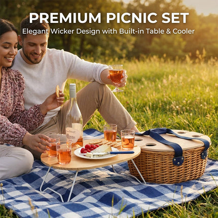 Picnic Basket for 2 or 4 Person, Housewarming Gift – image 9