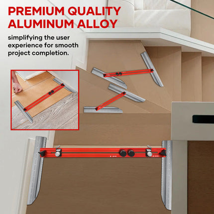 Stair Gauge, Stair Tread Template Tool with Adjustable Angle Finder – image 4