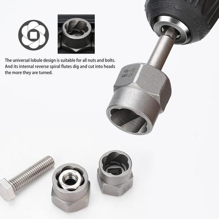 Bolt Extractor Set 13 Piece, Screw Extractor Set for Stripped and Rusted Bolts