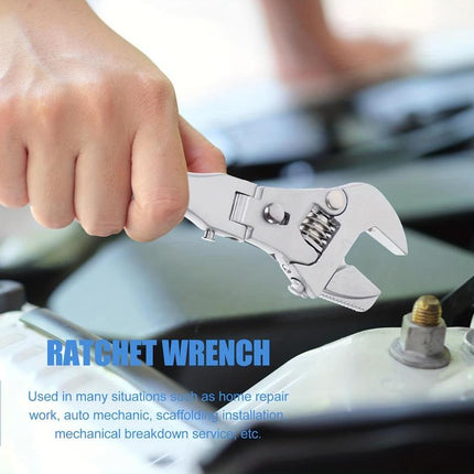 Adjustable Ratchet Wrench 10 Inch, 5 in 1 Adjustable Wrench with 180 Degree Ratchet Head