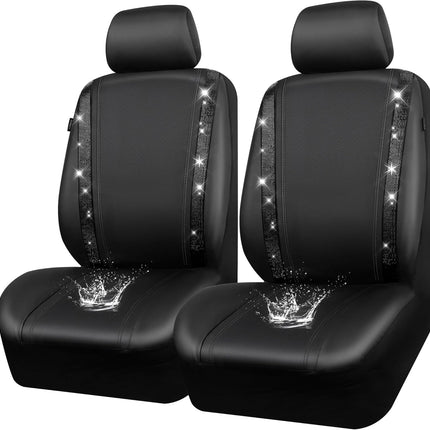 Leather Car Seat Covers with Rhinestones, Bling Car Seat Cover Full Set or Front Seats – image 11
