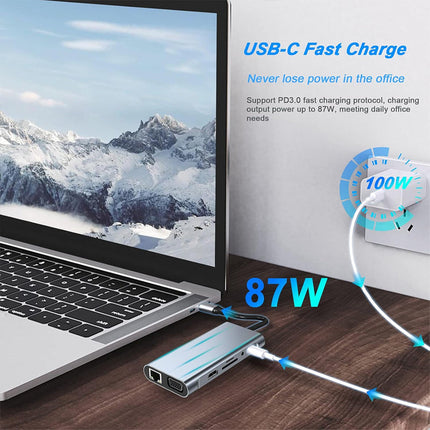 USB C Hub with HDMI, USB C to HDMI Adapter with VGA and Ethernet