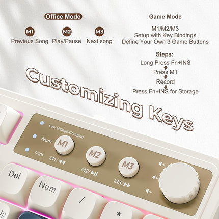 Wireless Gaming Keyboard, Typewriter Keyboard RGB Backlit – image 5