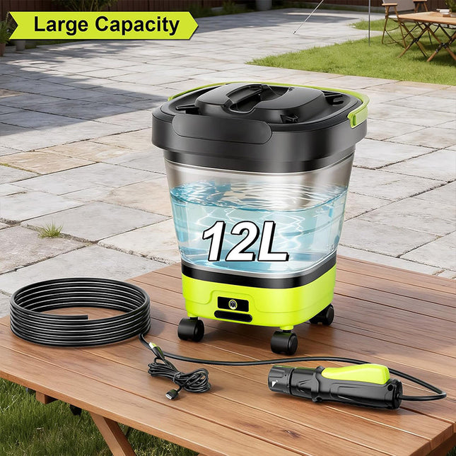 Portable Water Sprayer, Cordless Cleaning Sprayer with Foldable Bucket and Hose, Car Wash Sprayer for Outdoor Cleaning_01