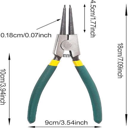 Snap Ring Pliers Set, Retaining Ring Pliers with Straight and Bent Tips, 4 Piece Circlip Removal Tool with Storage Case