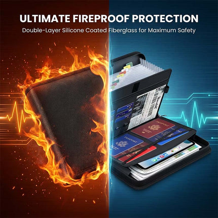 Fireproof Filing Folder, Expandable File Organizer for Documents and Passports