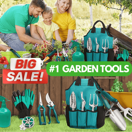 Garden Tool Set, 11 Piece Gardening Tool Set with Pruning Shears