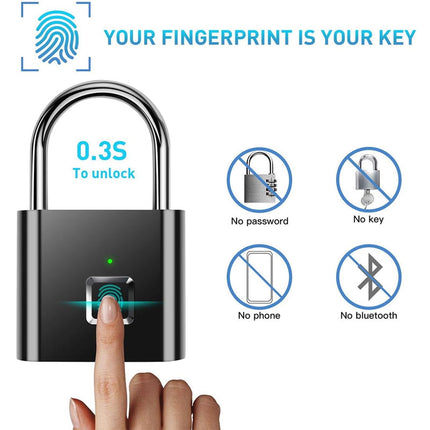 Fingerprint Padlock Keyless, Bike Lock – image 4