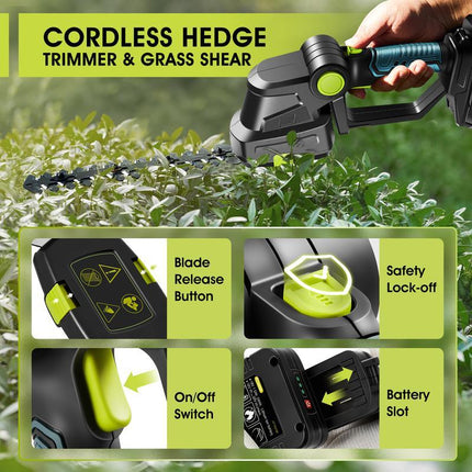 Cordless Hedge Trimmer, Electric Pruning Shears 2 in 1 – image 4