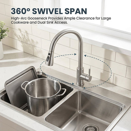 Kitchen Faucet with Sprayer, Pull Down Kitchen Faucet – image 4