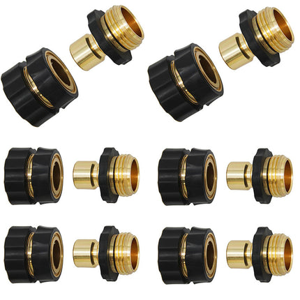 Garden Hose Quick Connector Set, Water Hose Quick Connect Fittings, 3/4 Inch Male and Female Hose Connector with Washers