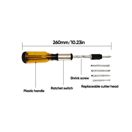 Ratchet Screwdriver with 5 Magnetic Heads, Magnetic Screwdriver for Tight Spaces – image 8