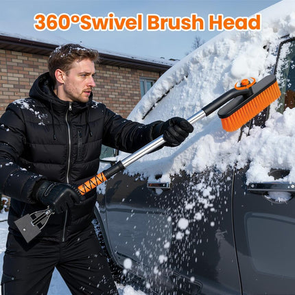 Car Snow Brush with Ice Scraper 3 in 1, Car Ice Scraper with Squeegee