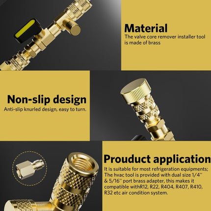 Valve Core Removal Tool for HVAC, AC Valve Core Remover and Installer, Valve Core Tool Kit with 20 Cores and – image 4