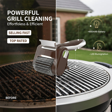 Electric Grill Cleaning Brush, Rechargeable BBQ Grill Cleaner
