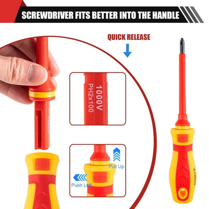 Electrician Screwdrivers, 1000V Insulated Screwdriver Set – image 4