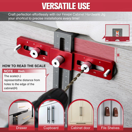 Cabinet Hardware Jig, Cabinet Pull Template for Drawer Knobs