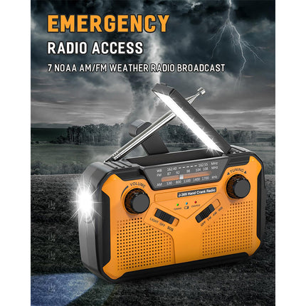 NOAA Weather Radio, Hand Crank Emergency Radio with Solar Panel and Power Bank – image 4