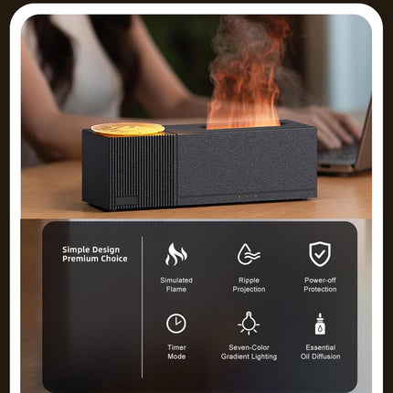 Essential Oil Diffuser with Flame Light, Star Projector Night Light – image 4