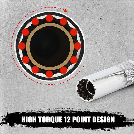 Magnetic Spark Plug Socket Set with Spark Plug Gap Tool, Universal Joint Socket and Extension – image 4