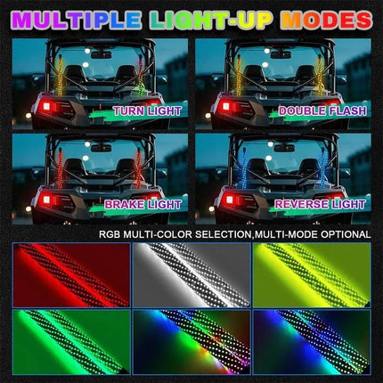 Spiral RGB LED Whip Lights 2 Pack, ATV Whip Light with App and Remote – image 4