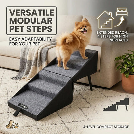 Dog Bed Stairs, Wooden Pet Stairs and Ramp with Ottoman Design – image 7