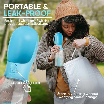 Portable Dog Water Bottle with Dog Treat Container, Leak Proof Dog Water Dispenser with Poop Bag Holder – image 9