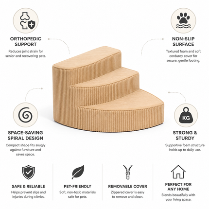 Foam Dog Stairs, Orthopedic Pet Steps for Senior Dogs – image 4