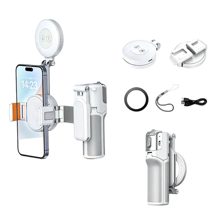 Mini Selfie Stick with LED Fill Light, Vlogging Kit with Selfie Light – image 13