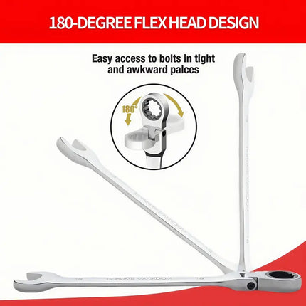 Flex Head Ratcheting Wrench Set, Chrome Vanadium Car Repair Tools