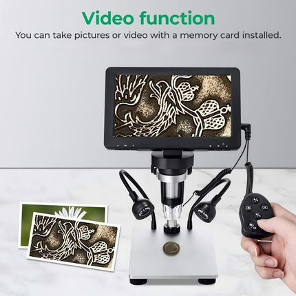 Digital Microscope with 7 Inch Screen, Coin Microscope with LED Lights – image 4